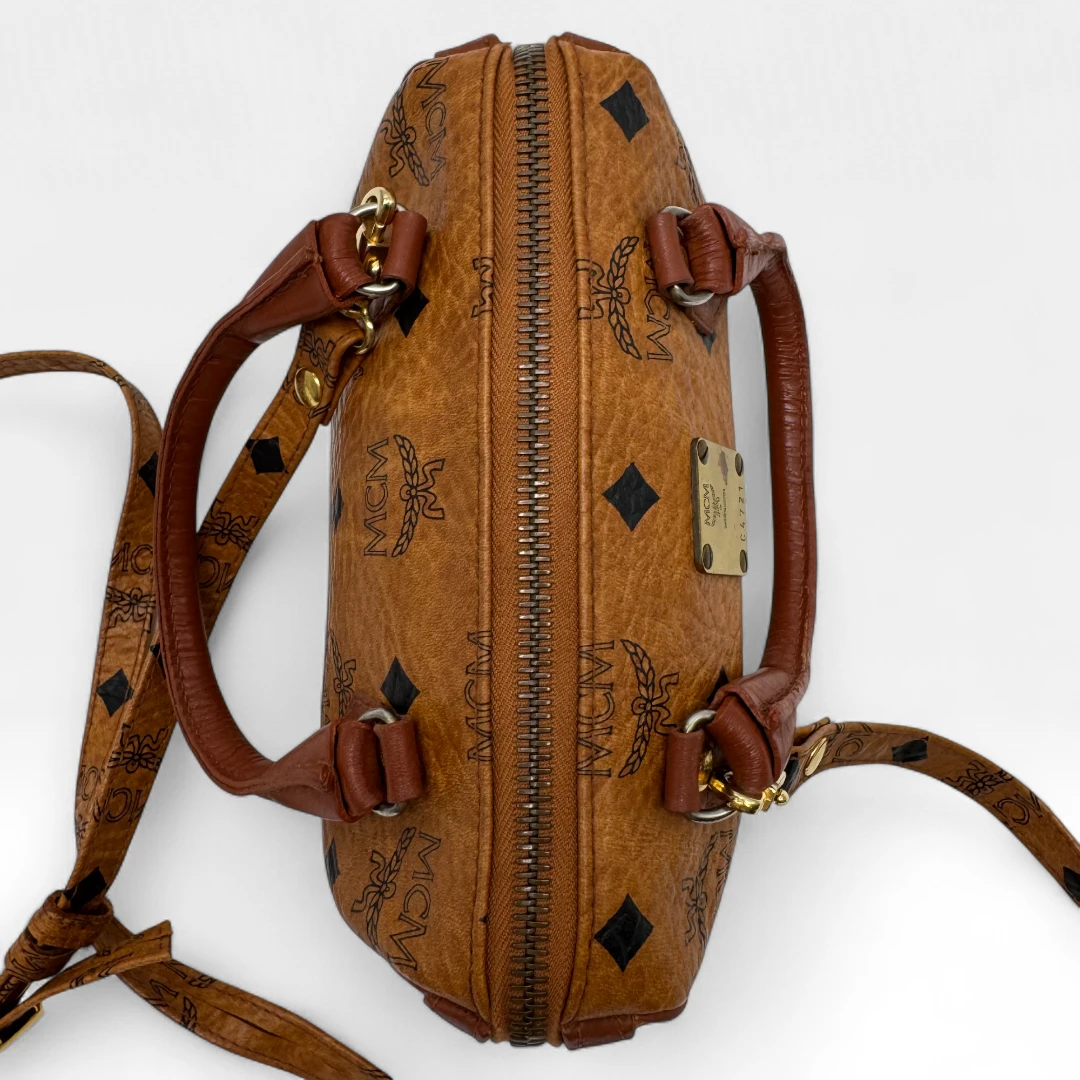 MCM handbag mini Boston visetos brown