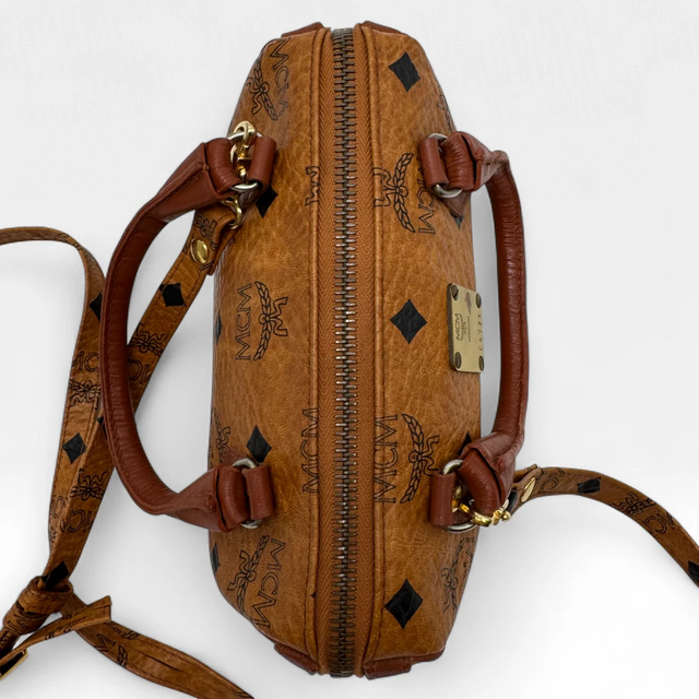 MCM handbag mini Boston visetos brown