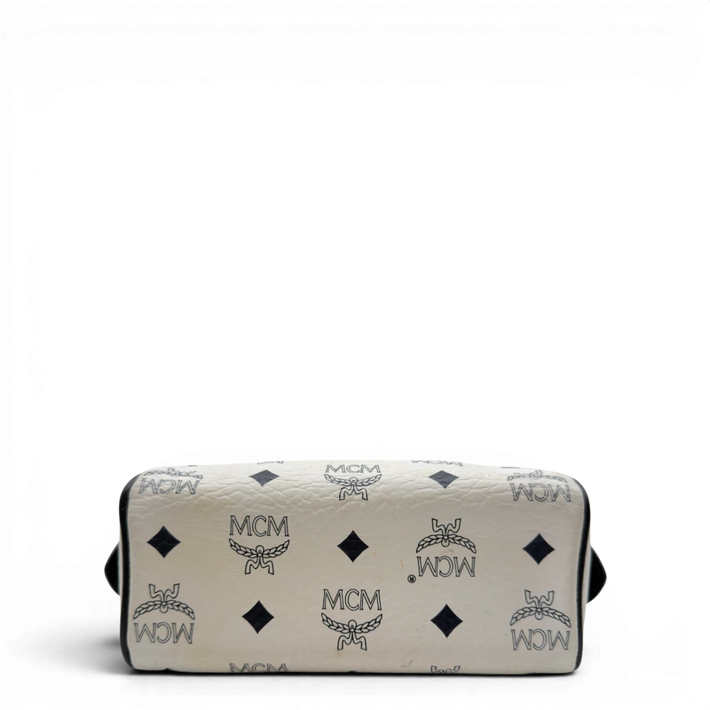MCM Handtasche Mini Boston mit Umhängegurt visetos weiß