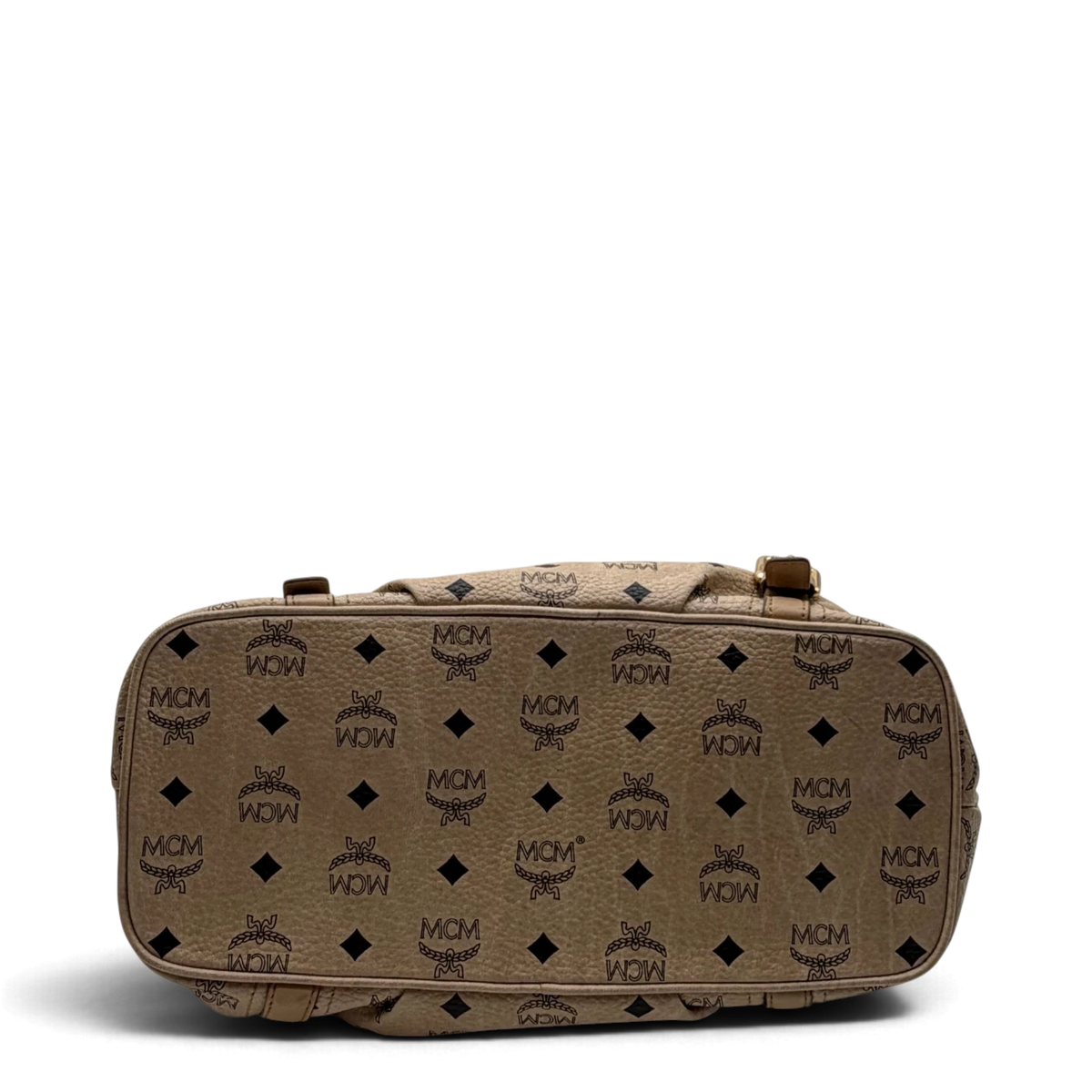 MCM Handtasche mit Umhängegurt visetos beige – Unterseite