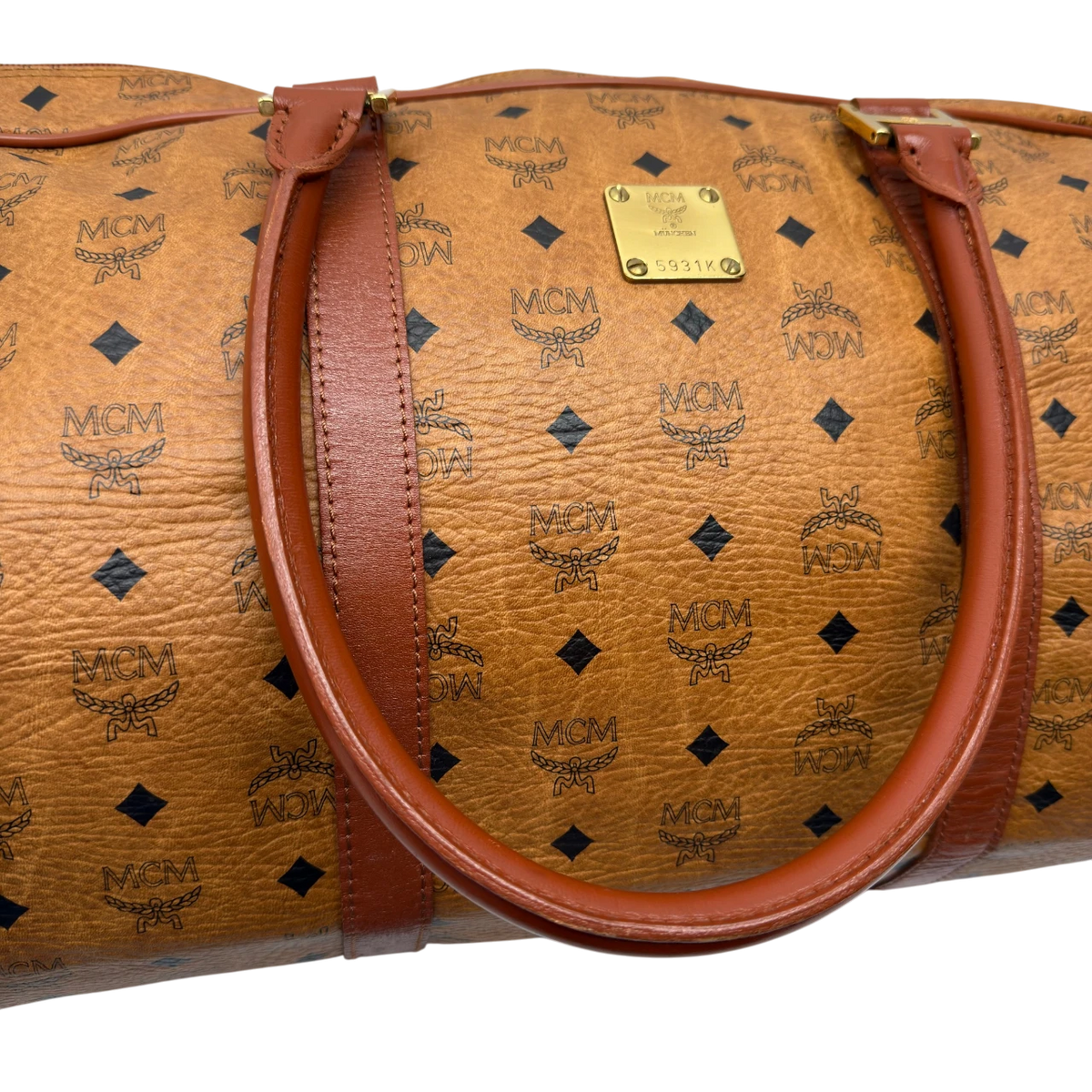 MCM Reisetasche visetos braun – Henkel im Detail