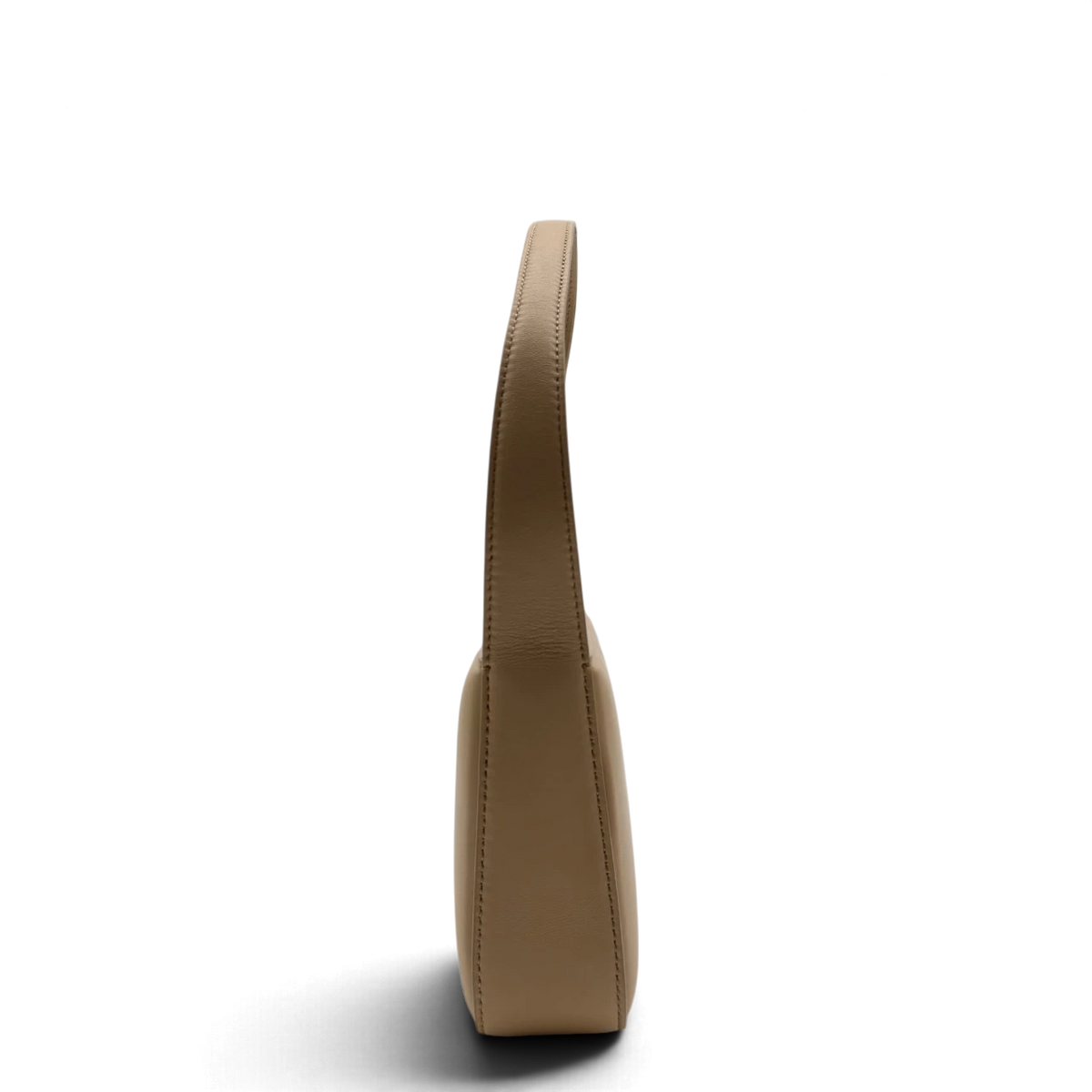 MCM Schultertasche Mode Travia aus Leder beige – Seitenansicht