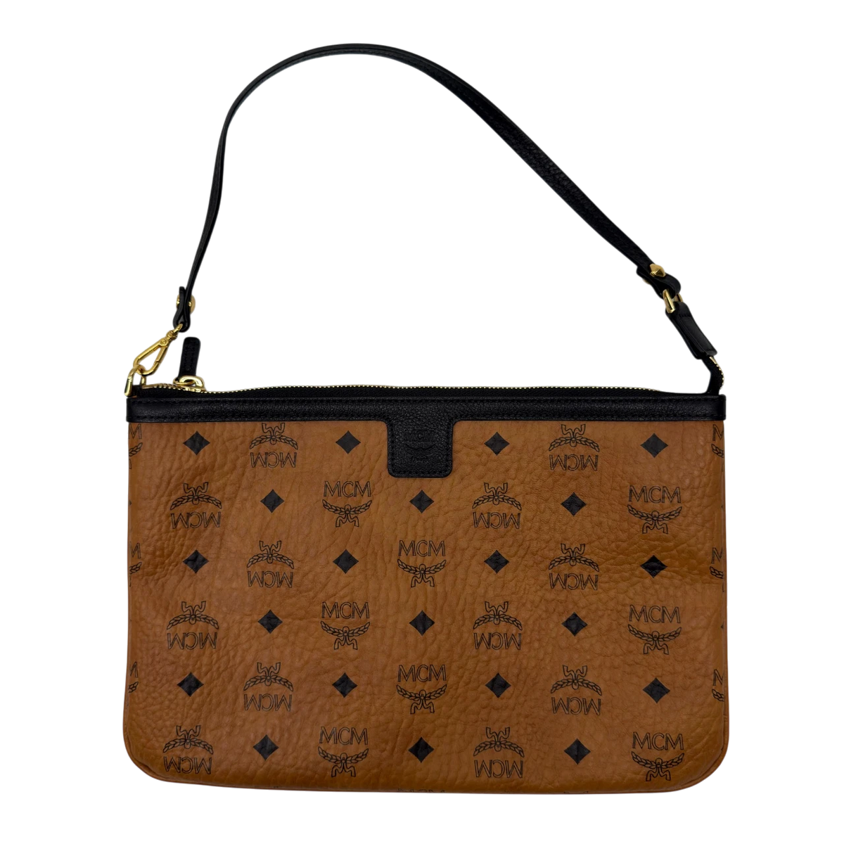 MCM Shopper Liz mit Pochette visetos braun – Zubehör: Zusatztasche