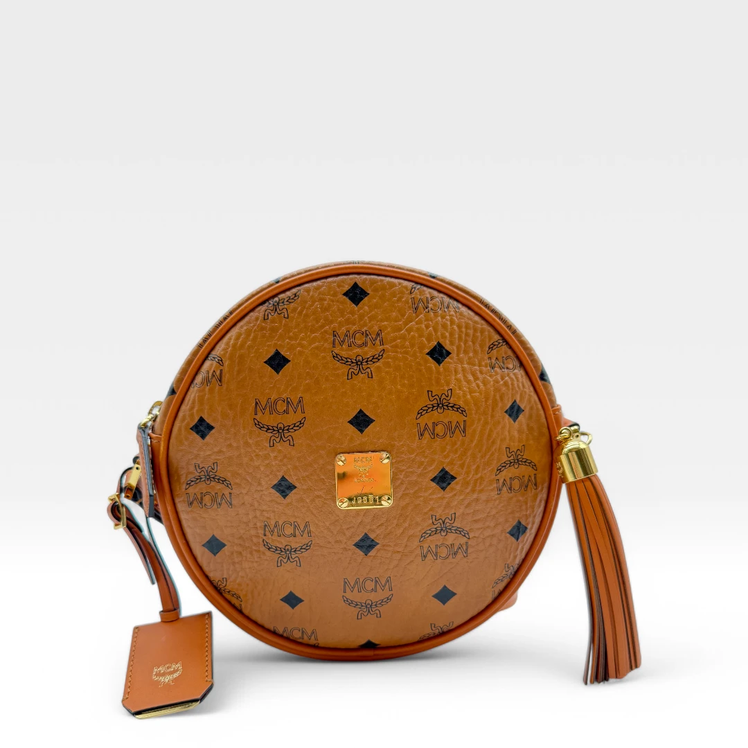 MCM Umhängetasche Heritage kreisförmig braun