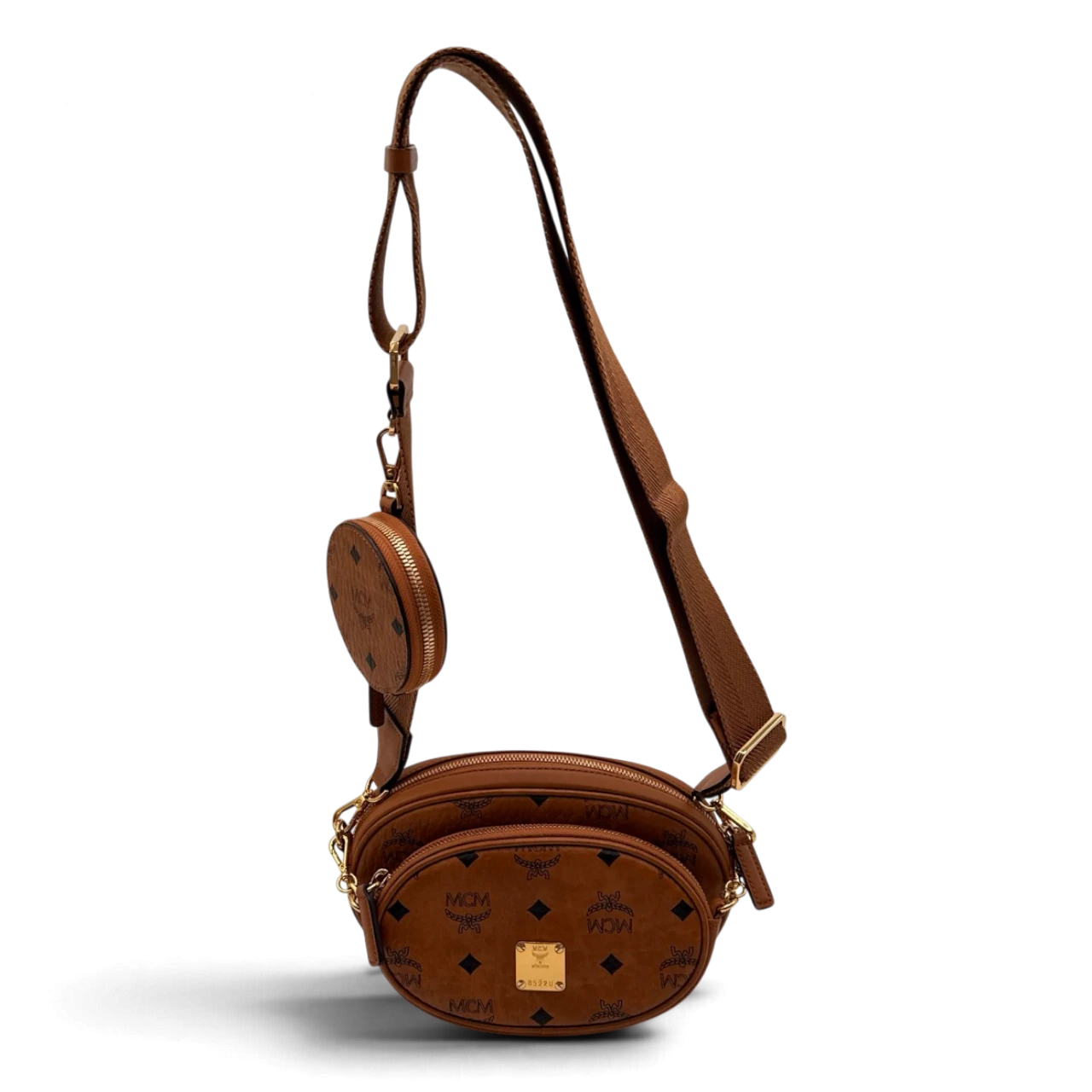 MCM Umhängetasche Trio Multi Pochette visetos braun