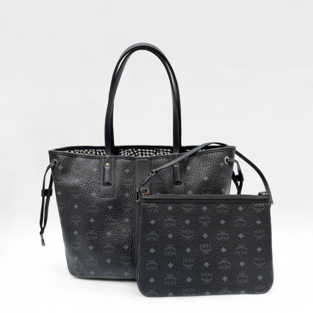MCM Handtasche Liz Shopper mit Pochette visetos schwarz