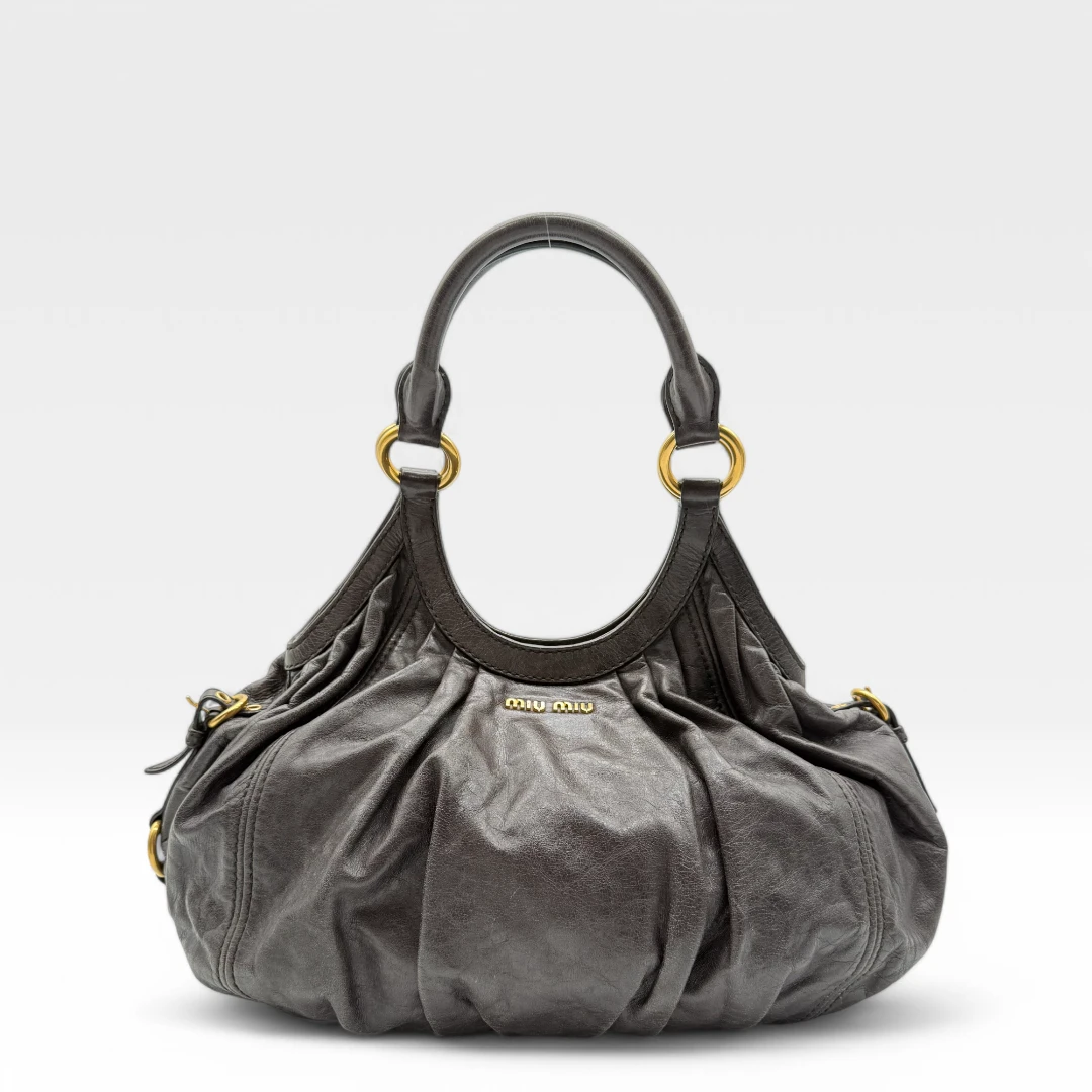 Miu Miu Handtasche Croissant dunkelbraun