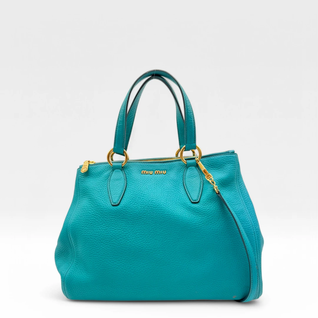 Miu Miu Handtasche Madras türkis