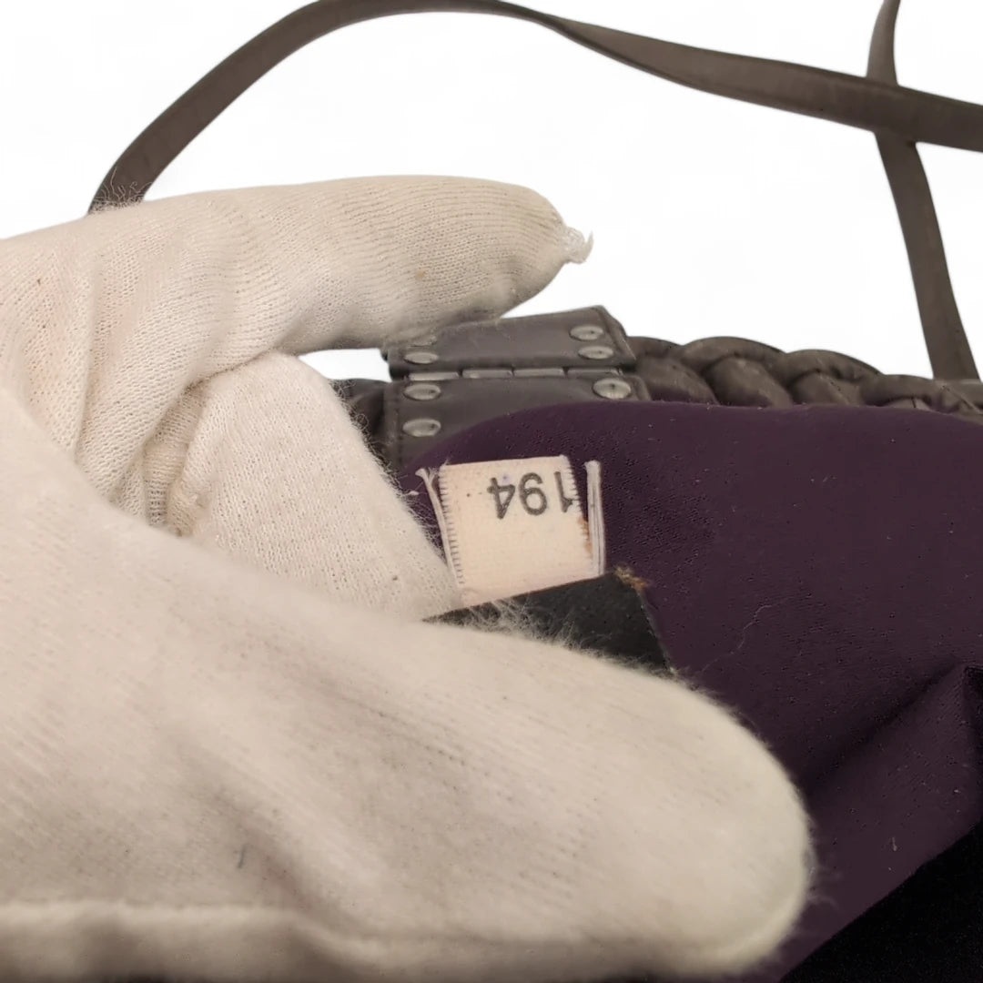 Miu Miu handbag Matelasse with shoulder strap in dark grey leather