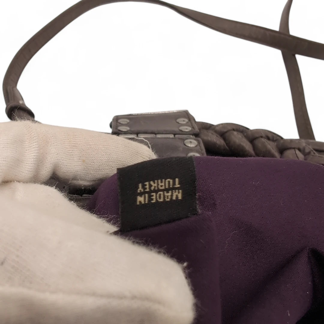 Miu Miu handbag Matelasse with shoulder strap in dark grey leather