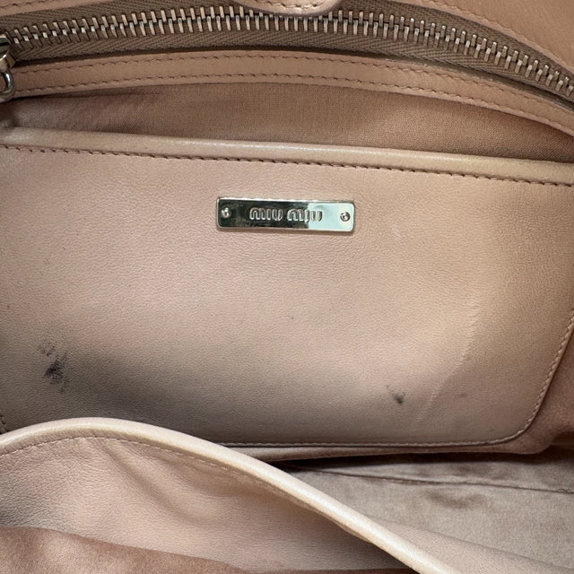 Miu Miu handbag Matelassé with shoulder strap and Miu Miu charm in pink leather