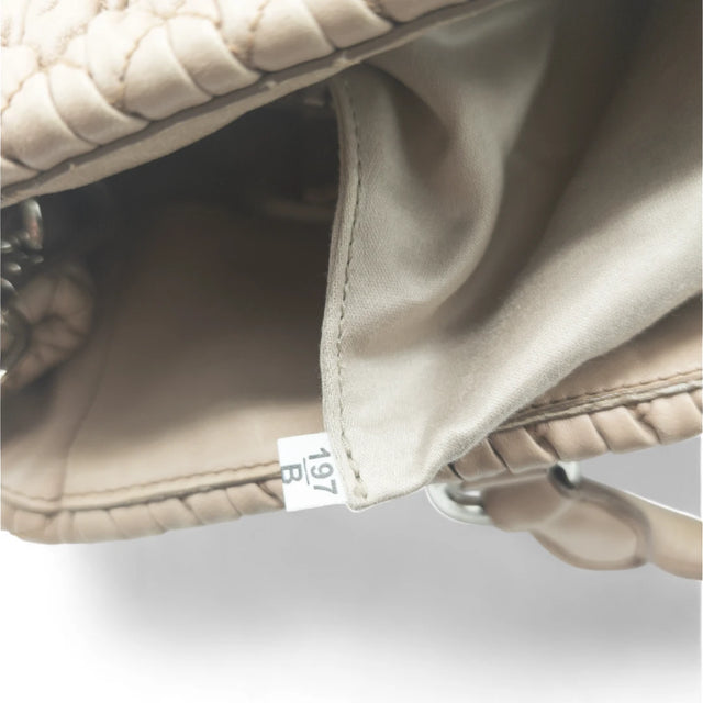 Miu Miu handbag Matelassé with shoulder strap and Miu Miu charm in pink leather
