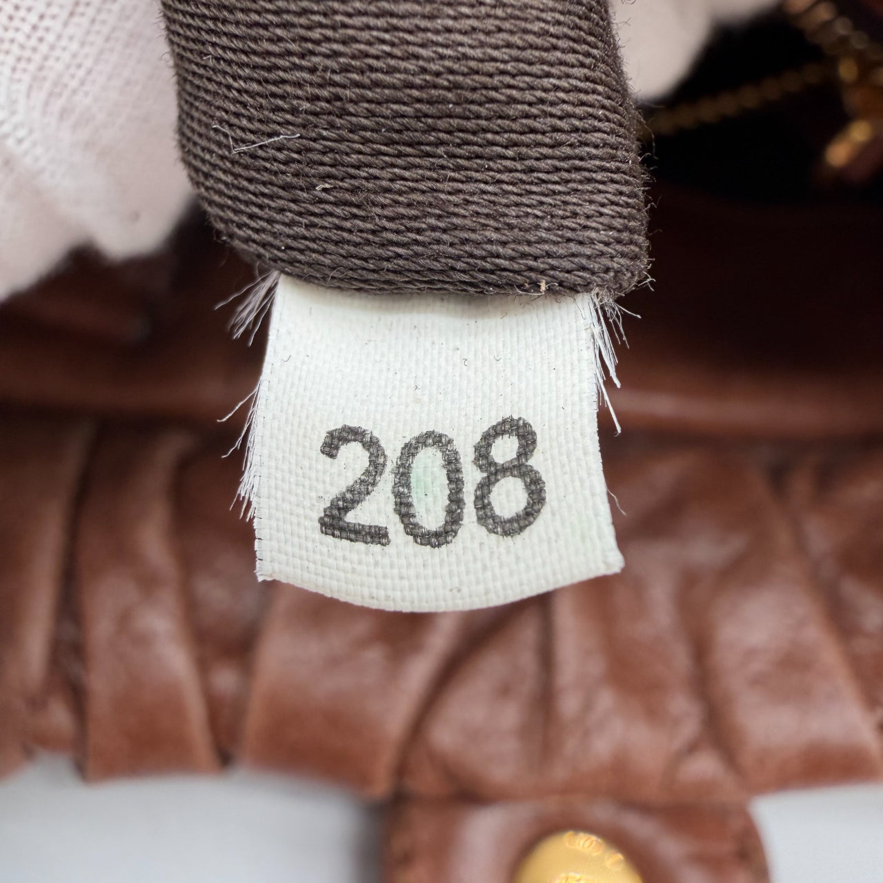 Miu Miu handbag Vitello Lux with shoulder strap made of dark brown leather