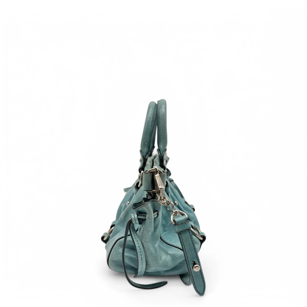 Miu Miu Handtasche Vitello Lux klein blau