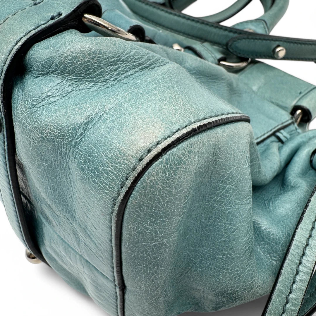 Miu Miu Handtasche Vitello Lux klein blau