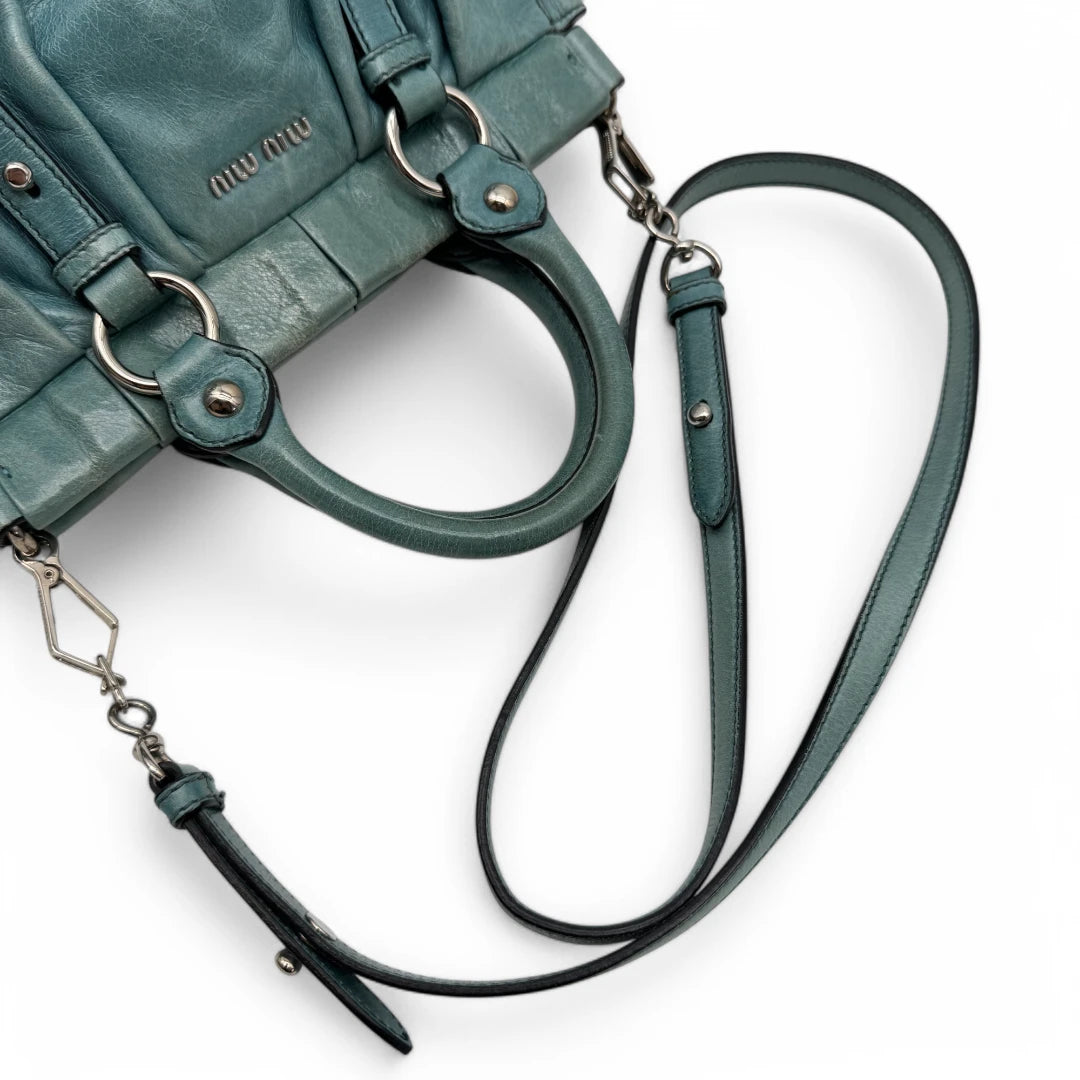 Miu Miu Handtasche Vitello Lux klein blau