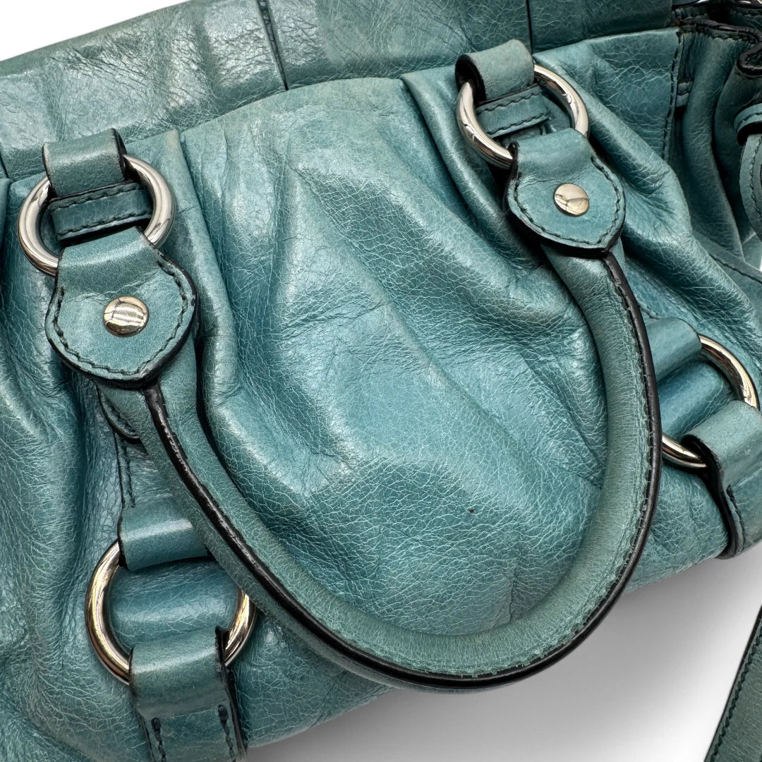 Miu Miu Handtasche Vitello Lux klein blau