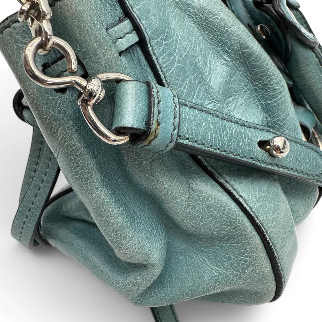 Miu Miu Handtasche Vitello Lux klein blau