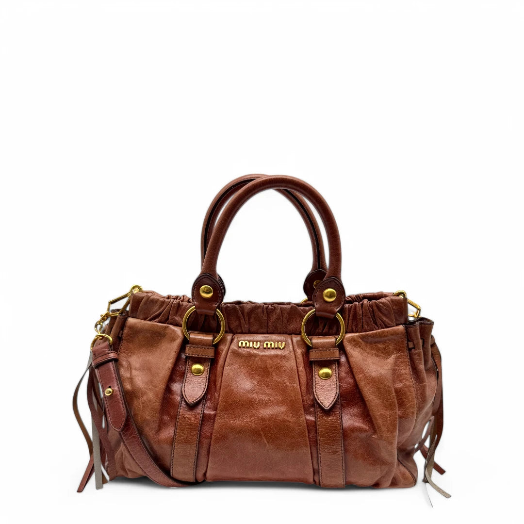 Miu Miu handbag Vitello Lux dark brown
