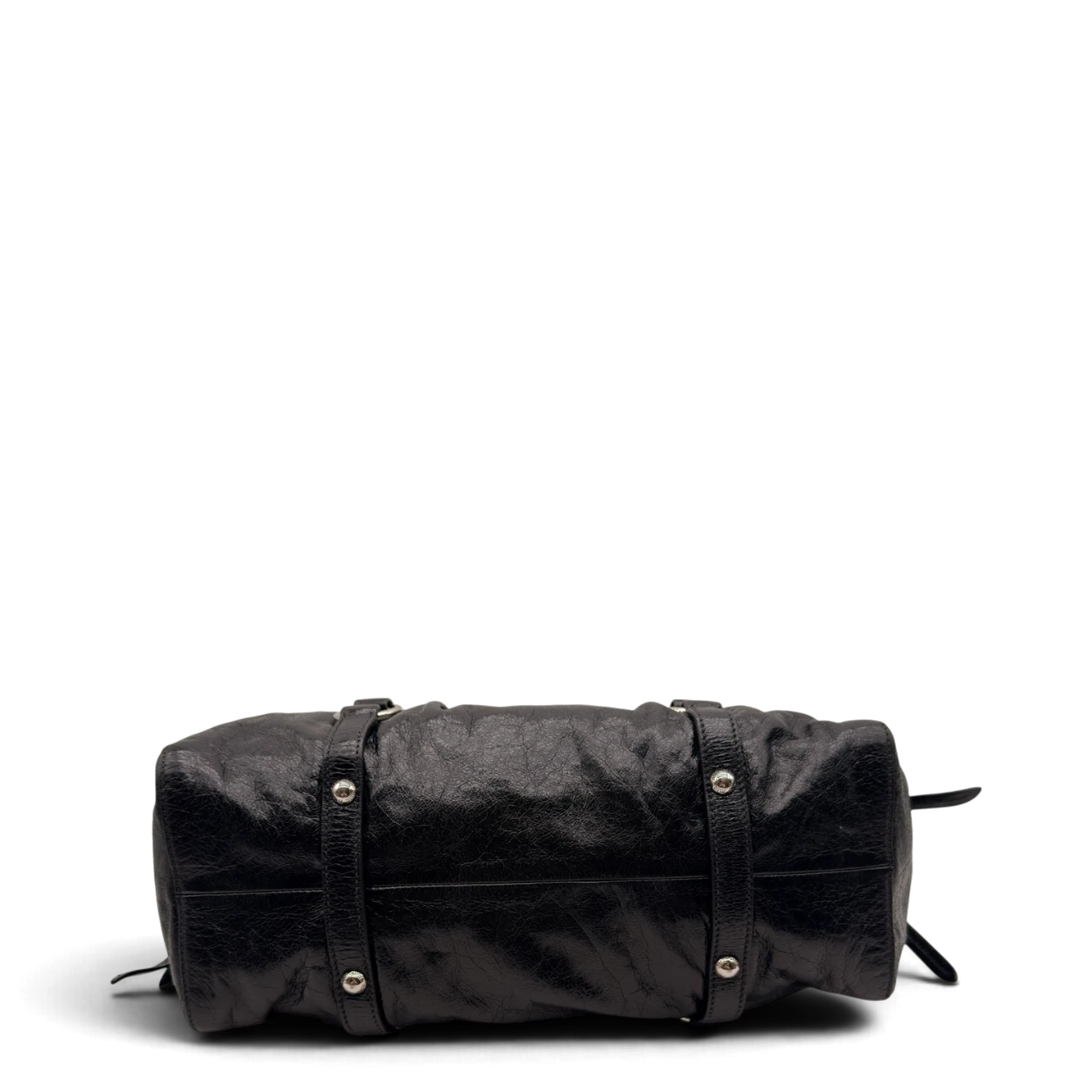 Miu Miu Handtasche Vitello Lux mit Umhängegurt aus Leder schwarz