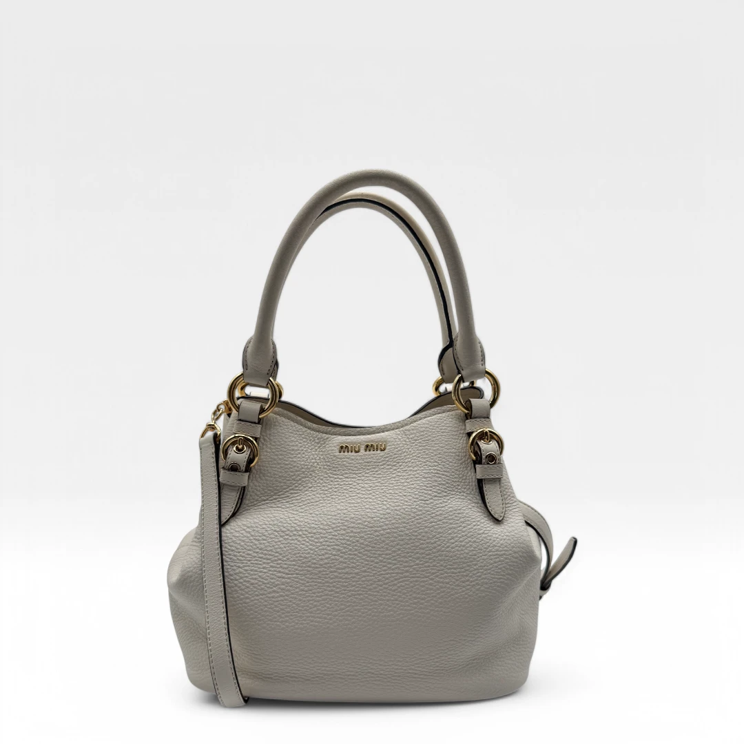 Miu Miu Handtasche Vitello Phenix weiß