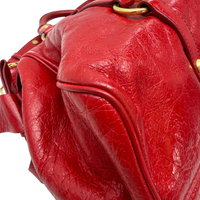 Miu Miu Handtasche Vitello Satchel aus Leder rot