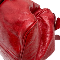 Miu Miu Handtasche Vitello Satchel aus Leder rot