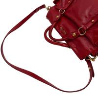 Miu Miu Handtasche Vitello Satchel aus Leder rot