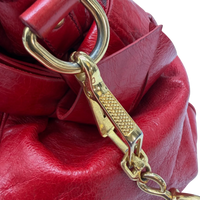Miu Miu Handtasche Vitello Satchel aus Leder rot