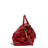 Miu Miu Handtasche Vitello Satchel aus Leder rot