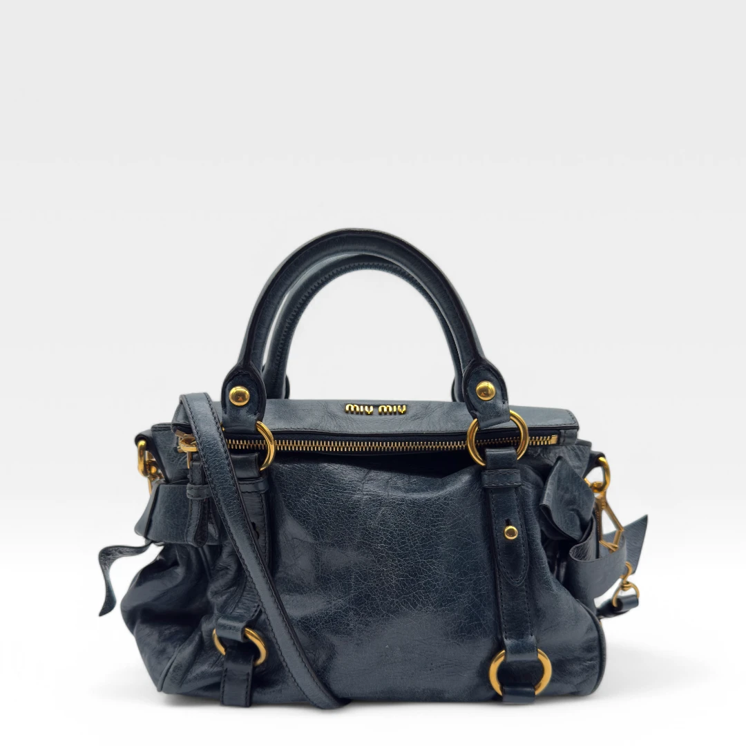 Miu Miu handbag Vitello Satchel small blue