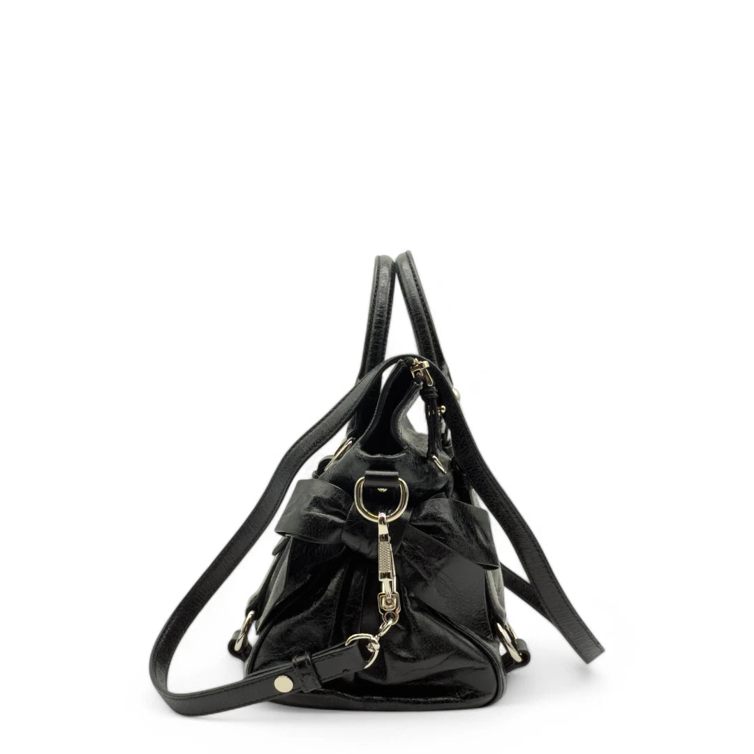 Miu Miu Handtasche Vitello Satchel klein schwarz