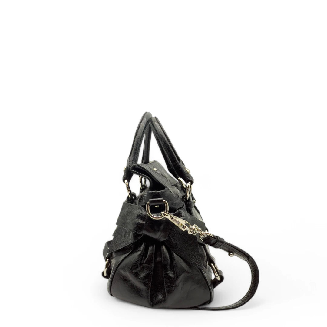 Miu Miu Handtasche Vitello Satchel klein schwarz
