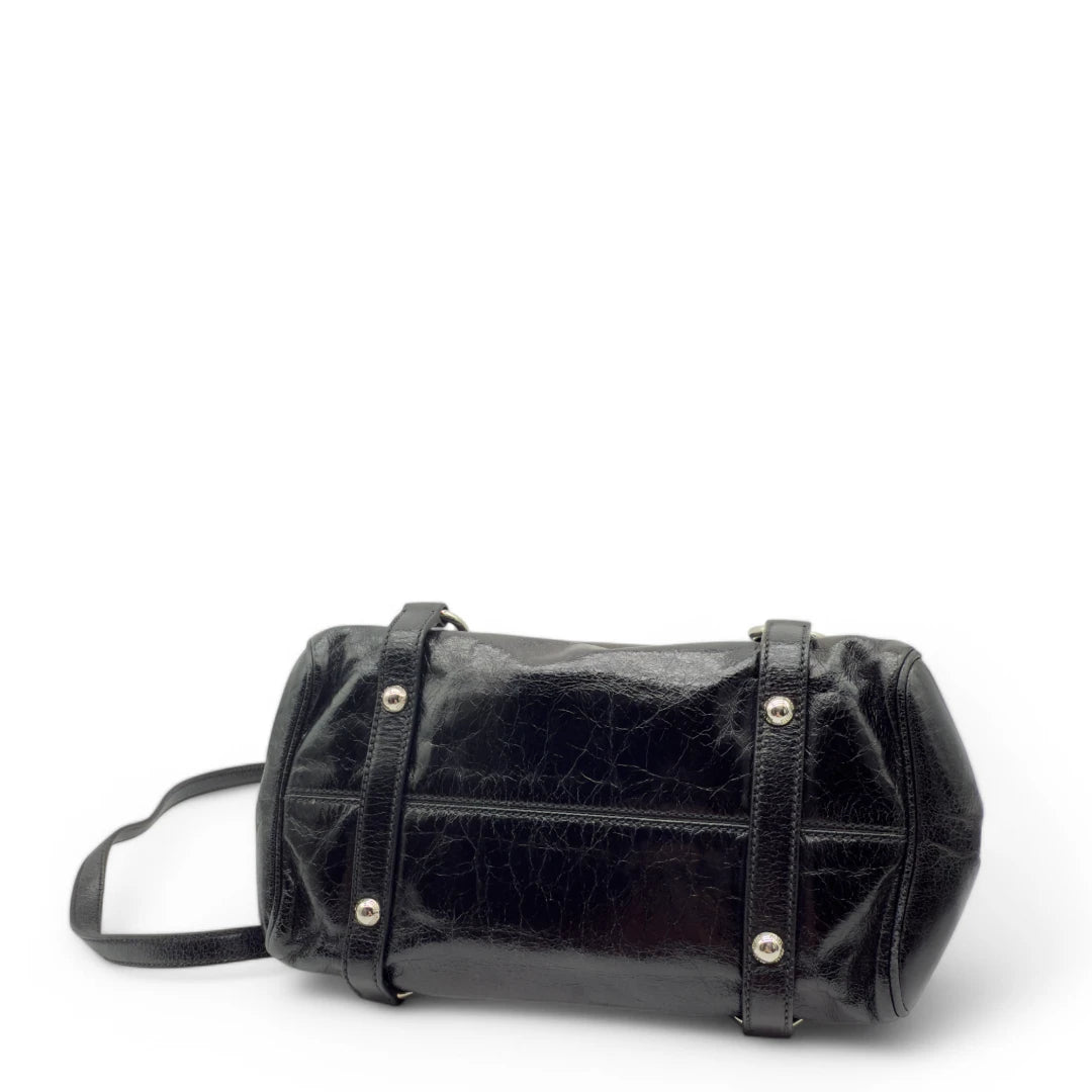 Miu Miu Handtasche Vitello Satchel klein schwarz