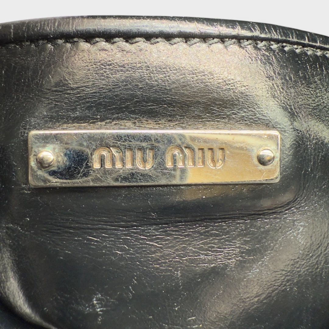 Miu Miu Handtasche Vitello Satchel klein schwarz