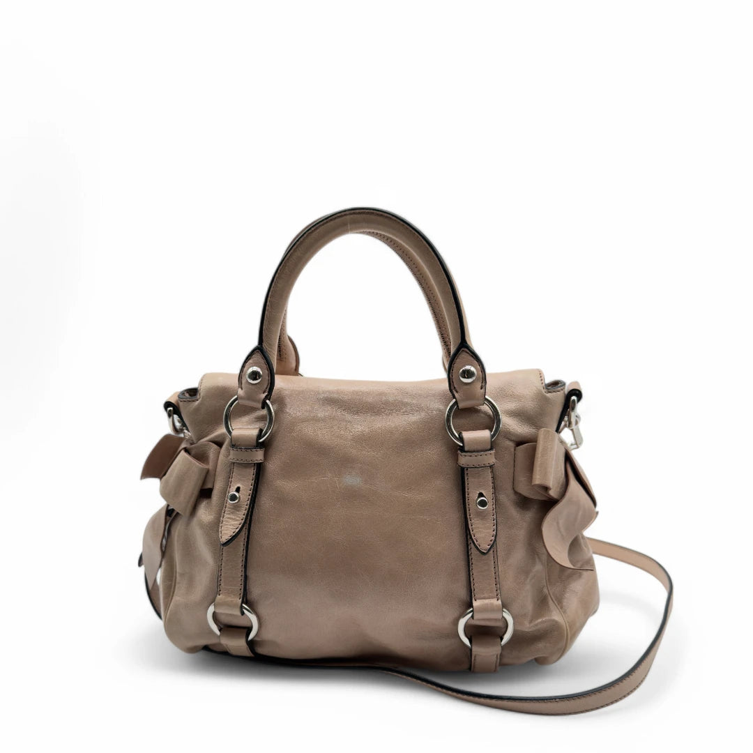 Miu Miu Handtasche Vitello Satchel klein in rosa