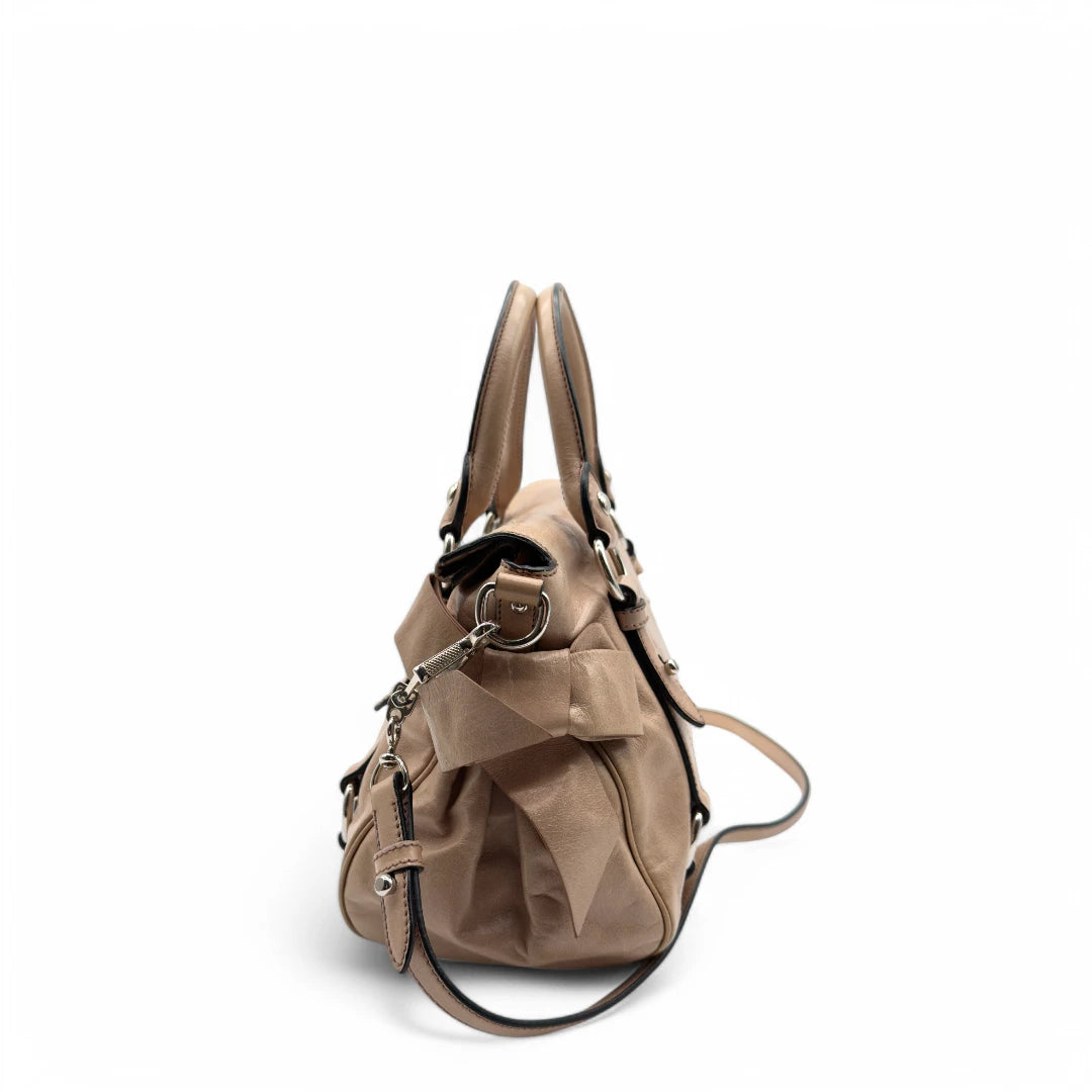 Miu Miu Handtasche Vitello Satchel klein in rosa