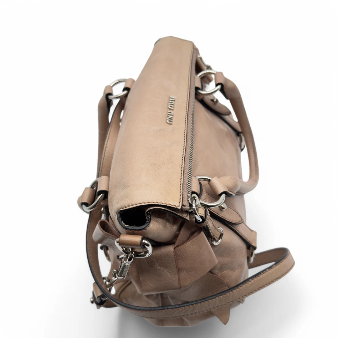 Miu Miu Handtasche Vitello Satchel klein in rosa