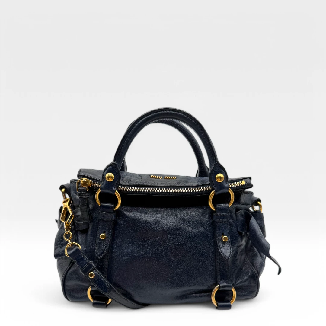 Miu Miu handbag Vitello Satchel small blue