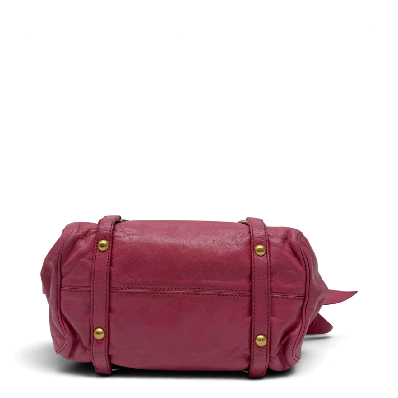 Miu Miu Handtasche Vitello Satchel small mit Umhängegurt aus Leder pink