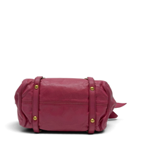 Miu Miu Handtasche Vitello Satchel small mit Umhängegurt aus Leder pink
