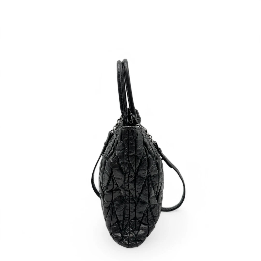 Miu Miu handbag Vitello shopper matelassé black