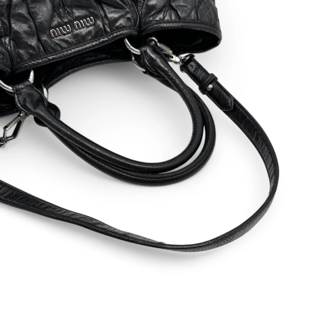 Miu Miu handbag Vitello shopper matelassé black