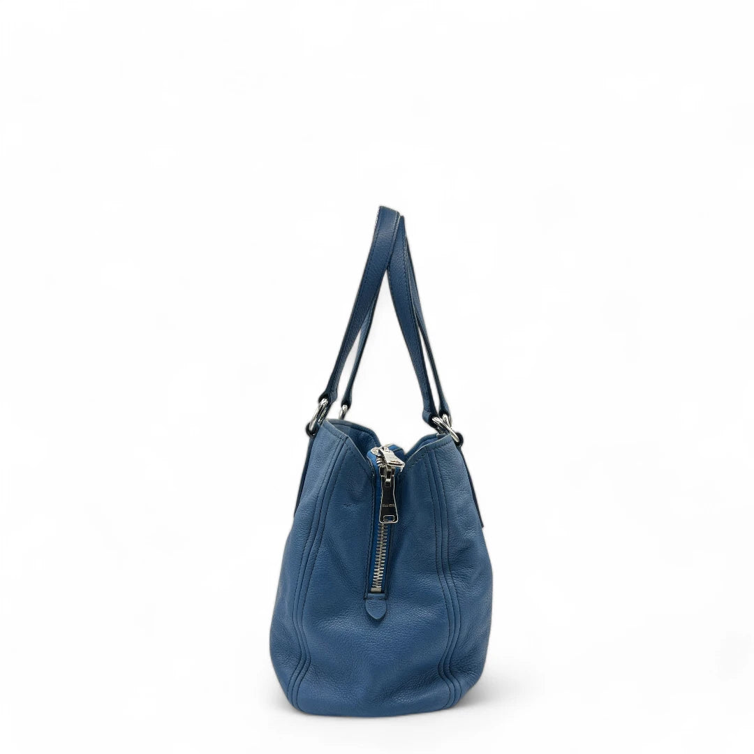 Miu Miu handbag Vitello with silver hardware in light blue leather