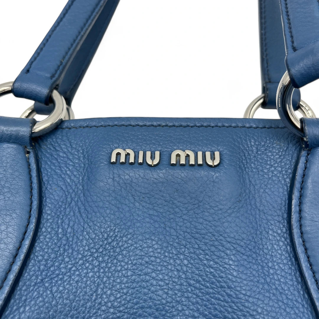 Miu Miu handbag Vitello with silver hardware in light blue leather