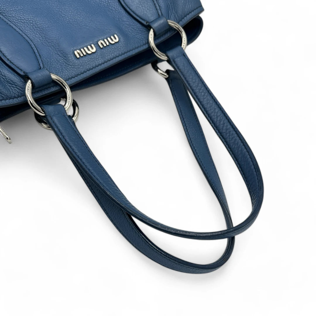 Miu Miu handbag Vitello with silver hardware in light blue leather