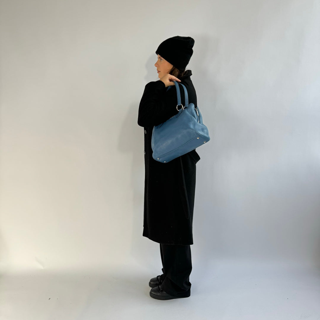 Miu Miu handbag Vitello with silver hardware in light blue leather