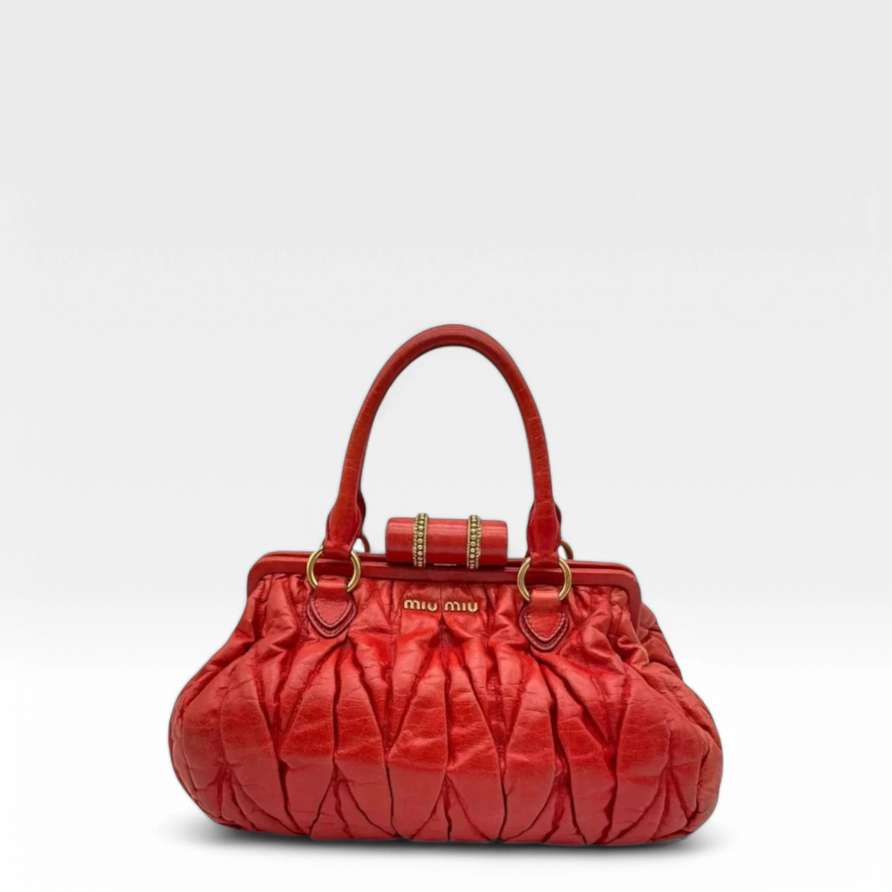 Miu Miu Handtasche aus Leder Matelasse dunkelrot
