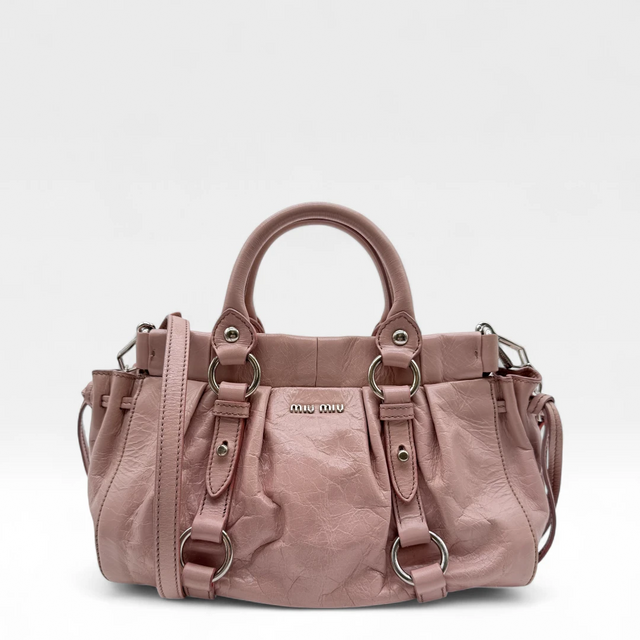 Miu Miu Handtasche Vitello Lux klein rosa