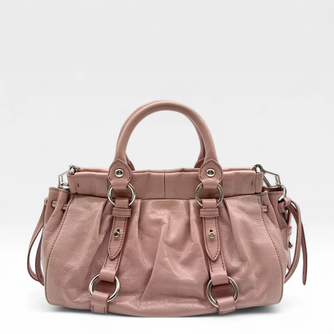 Miu Miu Handtasche Vitello Lux klein rosa